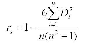 spearman rank correlation coefficient formulla